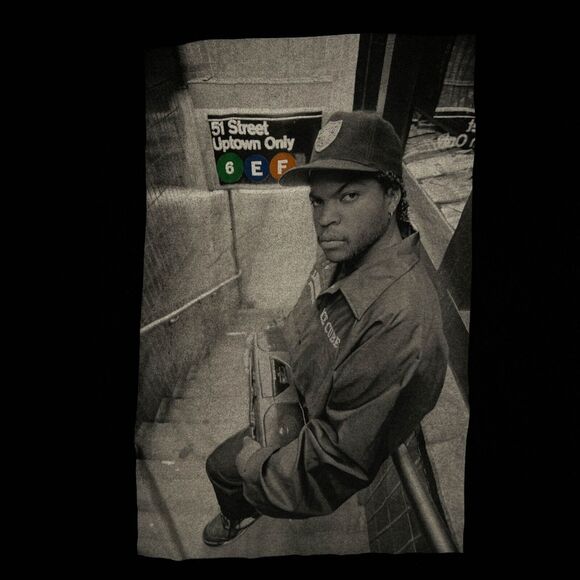 Ice Cube Shirt Men's 51st Street Hip Hop 90s Rap Friday NWA Black sz L - Picture 3 of 4